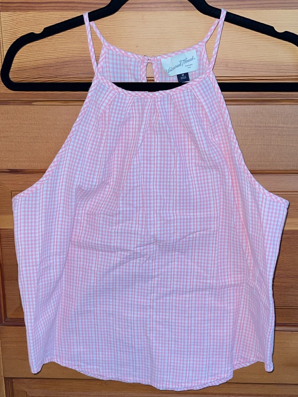 Universal Thread Pink Gingham Halter Camisole - EUC - Medium